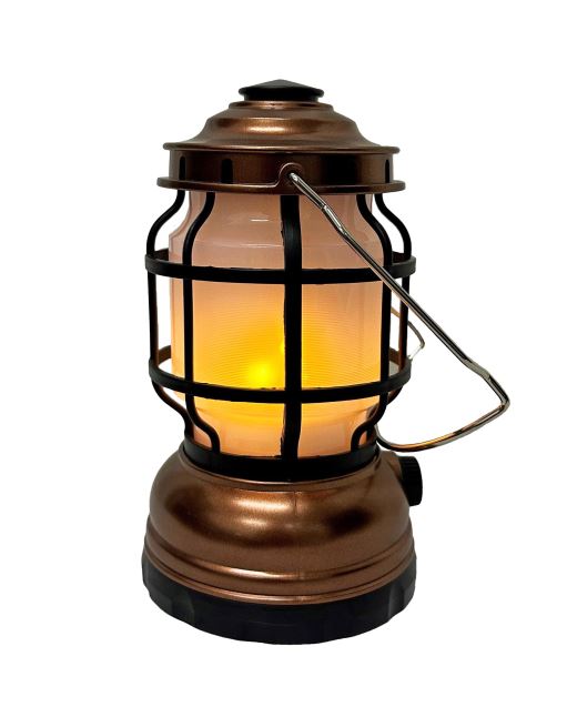 LED Campinglaterne mit Licht 
und Flammeneffekt mit Henkel
Dimmbar