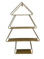 Etagere als Baum  
mit 4 Ablagen 
aus Metall in Gold