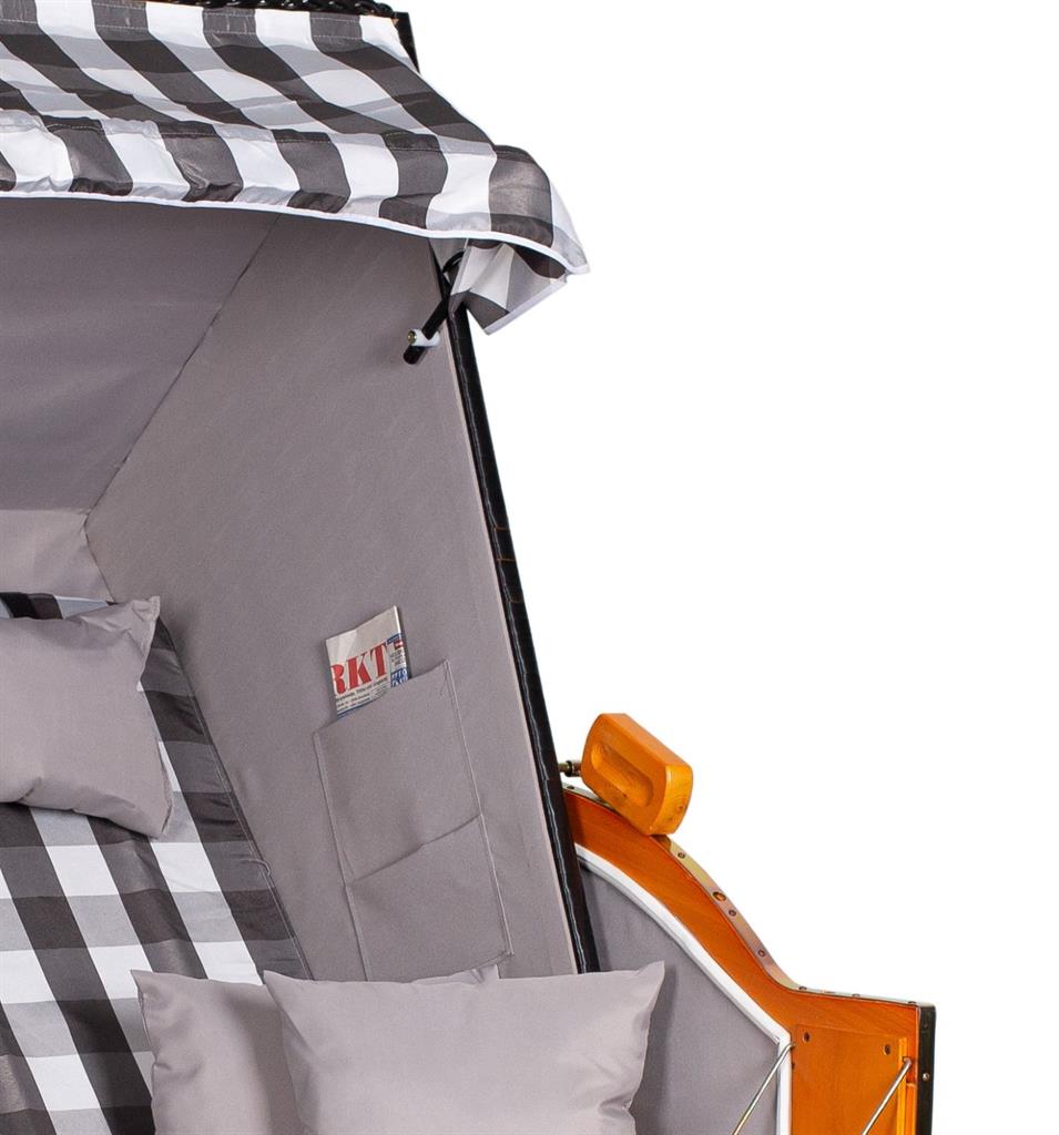 Strandkorb "Ostsee" kariert grau/weiss