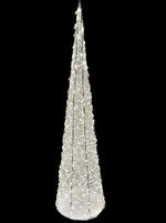 LED Kegel weiss Outdoor aus Metall mit 400 LED Micro Light Grösse 20x20x80cm