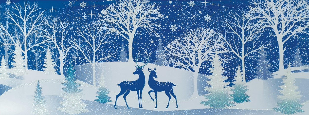 Deko Fensterfolie selbstklebend Winterlandschaft Breite 52cm Höhe 21cm