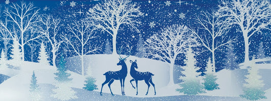 Deko Fensterfolie selbstklebend Winterlandschaft Breite 52cm Höhe 21cm