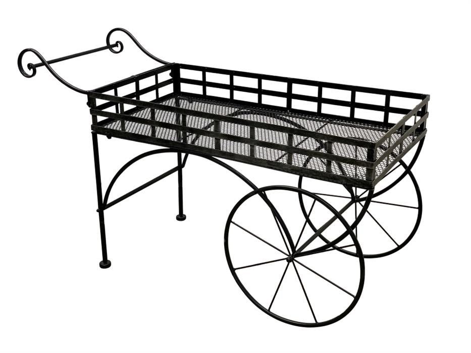 Pflanzenständer Wagenform aus Metall 
Farbe: Anthrazit
L:99cm B:43cm H:58cm