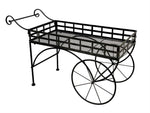 Pflanzenständer Wagenform aus Metall 
Farbe: Anthrazit
L:99cm B:43cm H:58cm