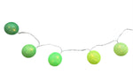 LED Lichterkette Cotton Ball "grün" mit 10 LED 
L: 135cm
D: Kugeln 6cm