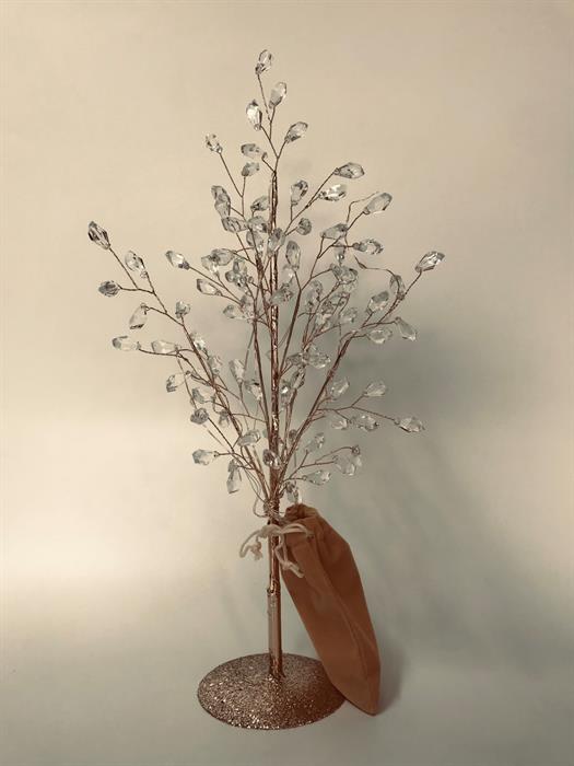 Arbre en cristal LED avec pierres en verre
 et une guirlande lumineuse
 15 LED hauteur 35cm