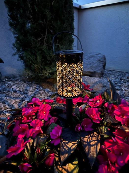 LED Solar Leuchte H39cm zum Stecken, Hängen oder Stellen 3 in 1 schwarz