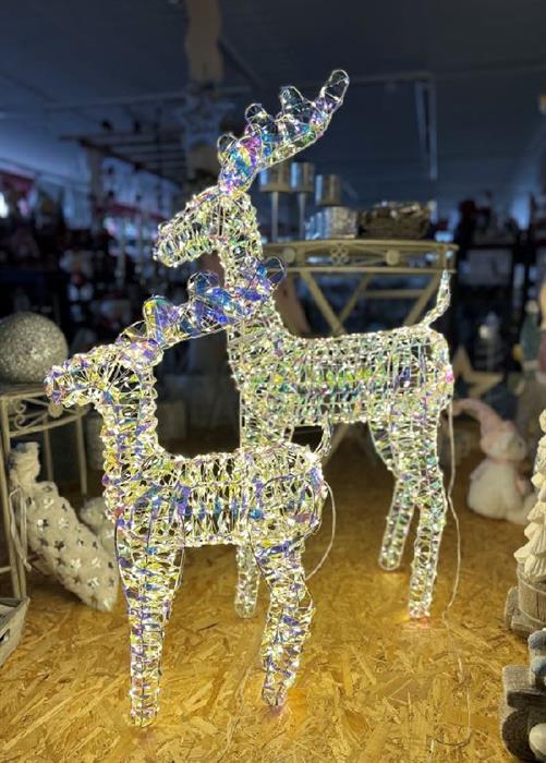 LED Rentier Candy Outdoor aus Metall mit 720 Micro LED Farbige PET Streifen