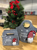 Tasche Xmas aus Filz als Korb in Grau merry Christmas