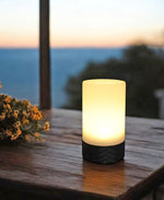 LED Solar Rattan Tisch Leuchte 
D10.5cm x H18cm