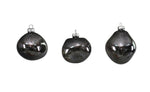Weihnachtskugel Glas organic 3er Set anthracite mercury D8-9cm