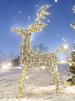 LED Rentier gold Outdoor aus Metall mit 720LED Micro Light goldige PET Streifen