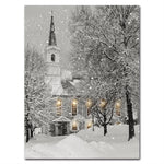 Tableau LED en toile
 Motifs : Église de paysage d'hiver
 6 LED