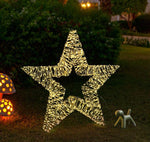 LED Stern Outdoor Metall mit 1500 LED Farbe: Silber D: 90cm - T:11cm