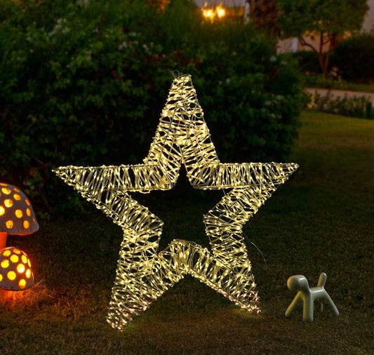 LED Stern Outdoor Metall mit 1500 LED Farbe: Silber D: 90cm - T:11cm