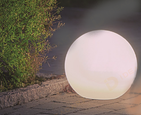 LED Solar Outdoor Kugel D:20cm 
mit 2 LED warm weiss 
mit ON / OFF Schalter