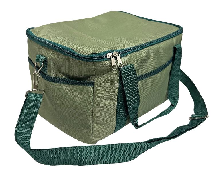 Kühltasche mit 3 Aussenfächern Tragegurt, Tragehenkel Farbe grün