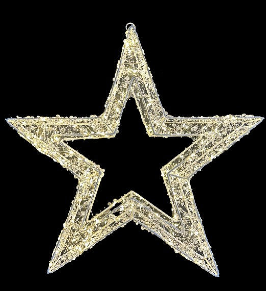 LED Stern weiss Outdoor aus Metall mit 500 LED Micro Light Grösse 8x50x50cm