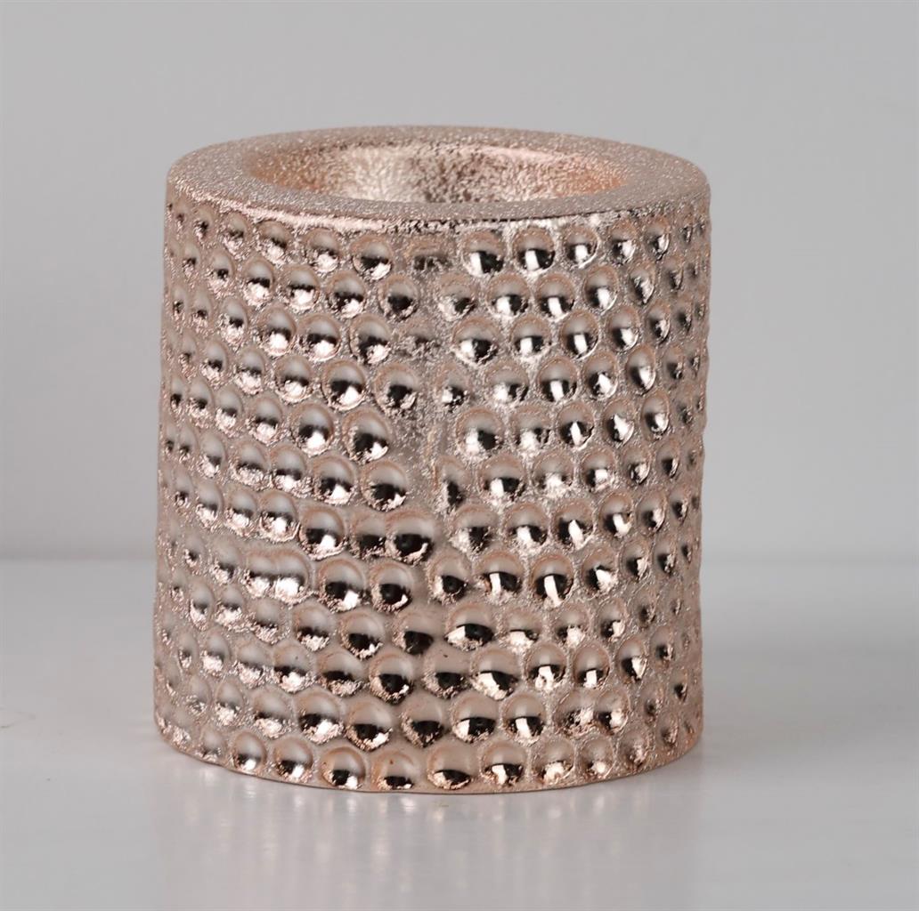 Teelichthalter aus Keramik
Design: gehämmertes Kupfer
D:7cm x H:7cm