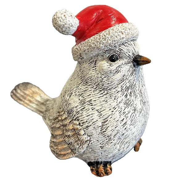 Deko Vogel mit roter XMAS Mütze