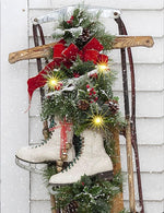 LED Bild aus Canvas 
Motive: Schlitten/Schlittschuhe 
3 LED