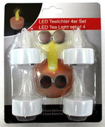 LED Teelicht weiss - 4er Blister plus 4 Ersatzbatterien (Knopfzellen)