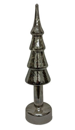 LED Glas Baum stehend und rotierend in Smoke Grey, transparent mit 15 LED