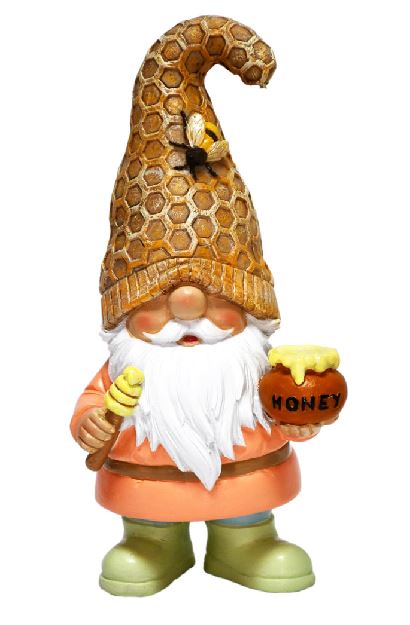 Gartenwichtel mit Biene aus Polyresin 8.5cm x 11cm x 22cm