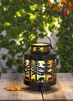 Laterne Forest 3er Set aus Metall Schwarz gold