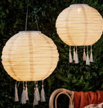 LED Solar Outdoor Lampion 
Weiss Rund D:25cm 
Warm weisses Licht - 1 LED