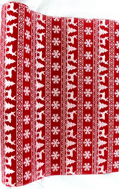Dekostoff "imitiertes" Leinengewebe rot
36x300cm gerollt u. 
geschnitten
Design: Hirsch