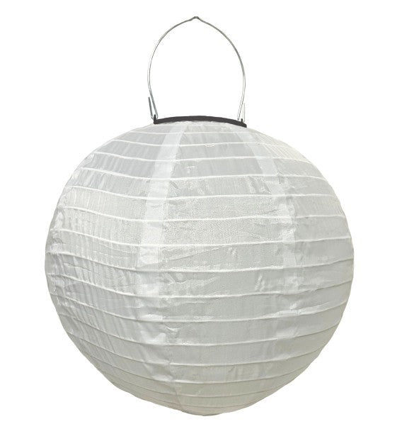 LED Solar Outdoor Lampion Weiss Rund D:25cm Warm weisses Licht - 1 LED