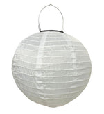 LED Solar Outdoor Lampion Weiss Rund D:25cm Warm weisses Licht - 1 LED