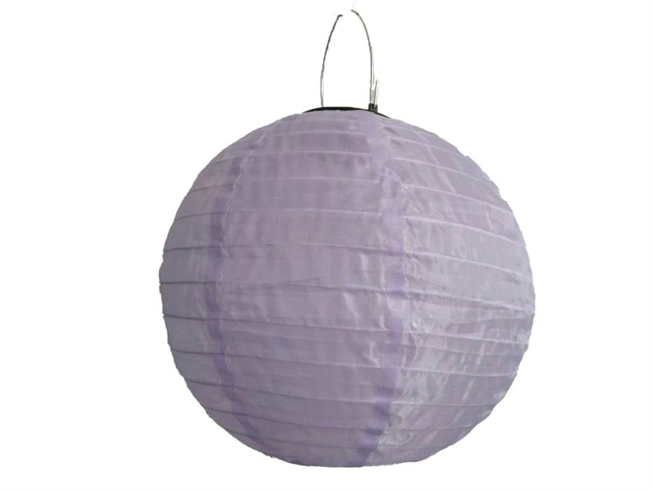 LED Solar Outdoor Lampion 
mit 1 LED D:25cm 
Farbe: Violett 
Warm weisses Licht