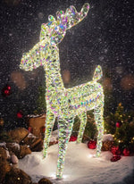 LED Rentier Candy Outdoor aus Metall mit 960 Micro LED Farbige PET Streifen