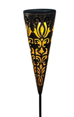 LED Solar Leuchte Metall konisch mit 1 LED zum Stecken 8x8x39cm