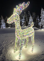 LED Rentier Candy Outdoor aus Metall mit 960 Micro LED Farbige PET Streifen