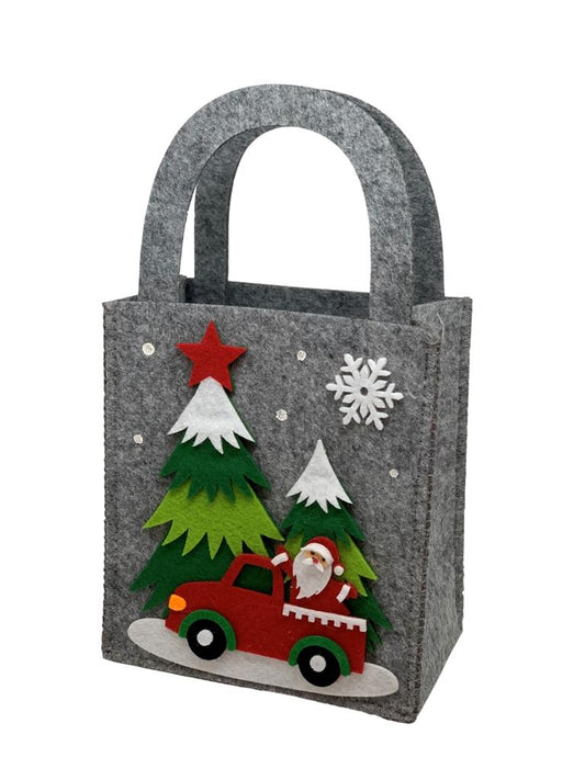 Tasche XMas aus Filz 
Farbe: Grau 
L:15cm B:9cm H:26.5cm