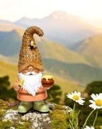 Gartenwichtel mit Biene aus Polyresin 8.5cm x 11cm x 22cm