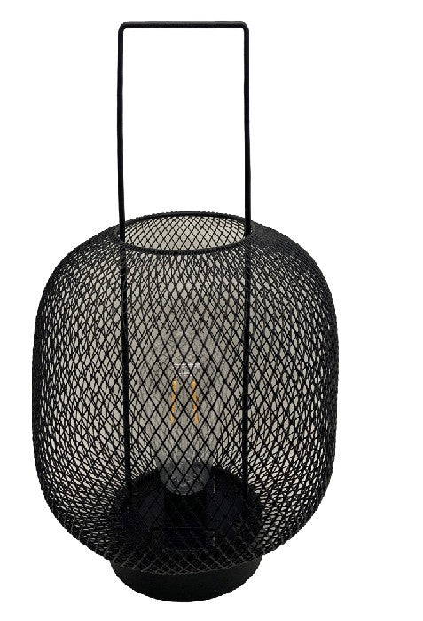 LED Solar Laterne 
aus Metall schwarz 
mit Henkel H:32cm