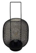 LED Solar Laterne 
aus Metall schwarz 
mit Henkel H:32cm