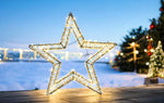 LED Stern Outdoor Metall
mit 150 LED
Farbe: Silber 
D: 40cm - T:5cm