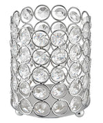 Kerzenhalter mit Strasssteinen 
und verchromtem Metallrahmen
D8.5cm H10cm