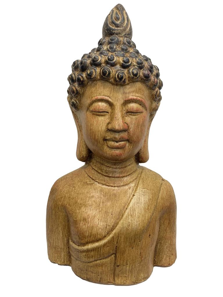 Deko Figur Buddha Büste braun gewischt