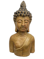 Deko Figur Buddha Büste braun gewischt