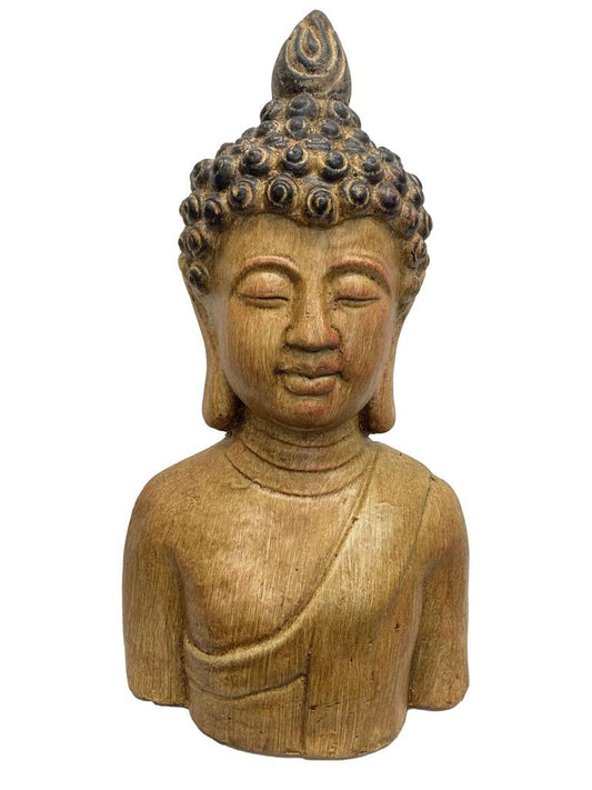 Deko Figur Buddha Büste braun gewischt