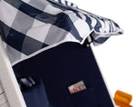 Strandkorb "Ostsee" kariert blau/weiss