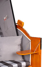 Strandkorb "Ostsee" kariert grau/weiss