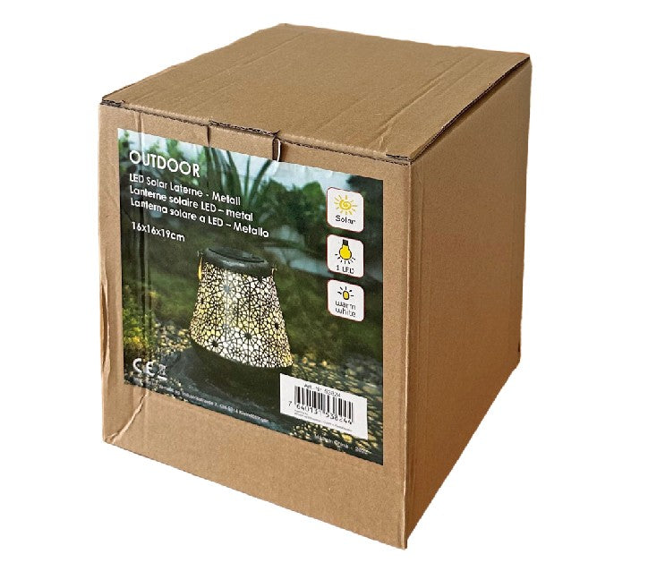 LED Solar Laterne Metall konisch mit 1warm weissen LED Farbe: Bronze