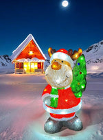 LED Outdoor Acryl Rentier im Santa Gewand mit 50 LED cool white